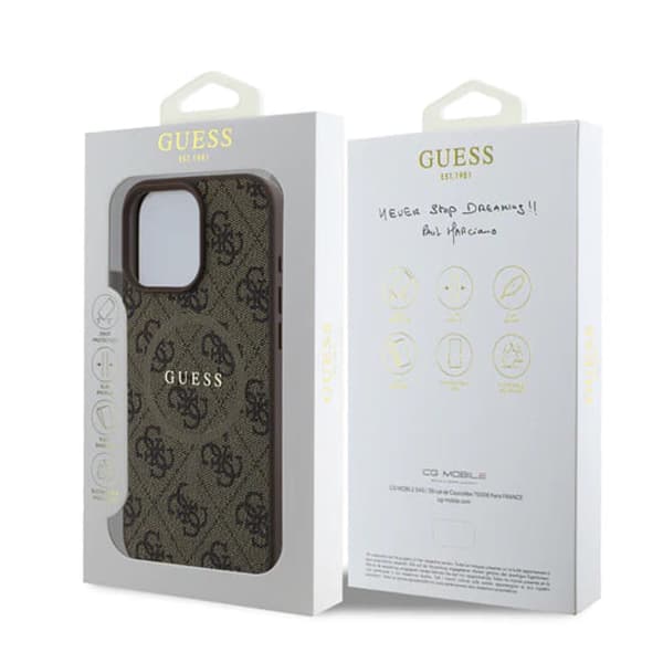 Guess 4G Ring Classic Logo MagSafe iPhone 16 Pro Max hnědý - náhled 4