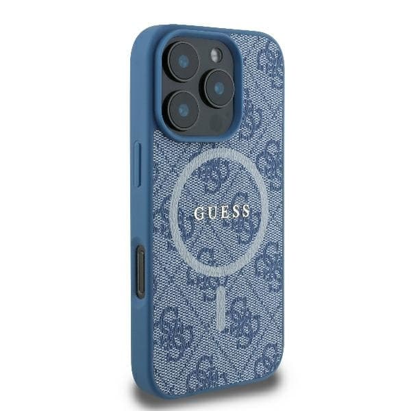 Guess 4G Ring Classic Logo MagSafe iPhone 16 Pro modrá - náhled 4
