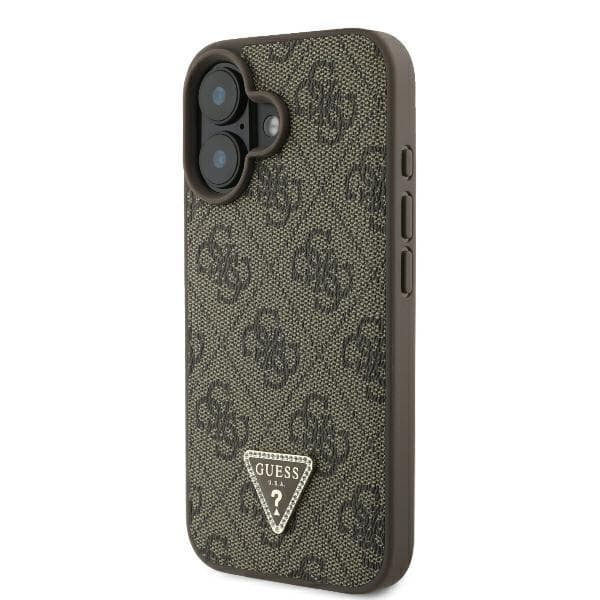 Guess Leather Metal Logo Strass Crossbody GUHCP16SP4TDSCPW iPhone 16 hnědá - náhled 4