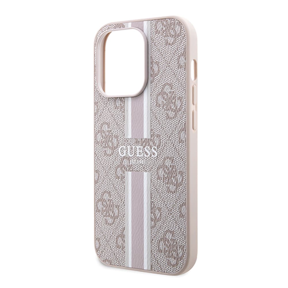 Guess Hardcase 4G Printed Stripes MagSafe iPhone 15 Pro růžová - náhled 4