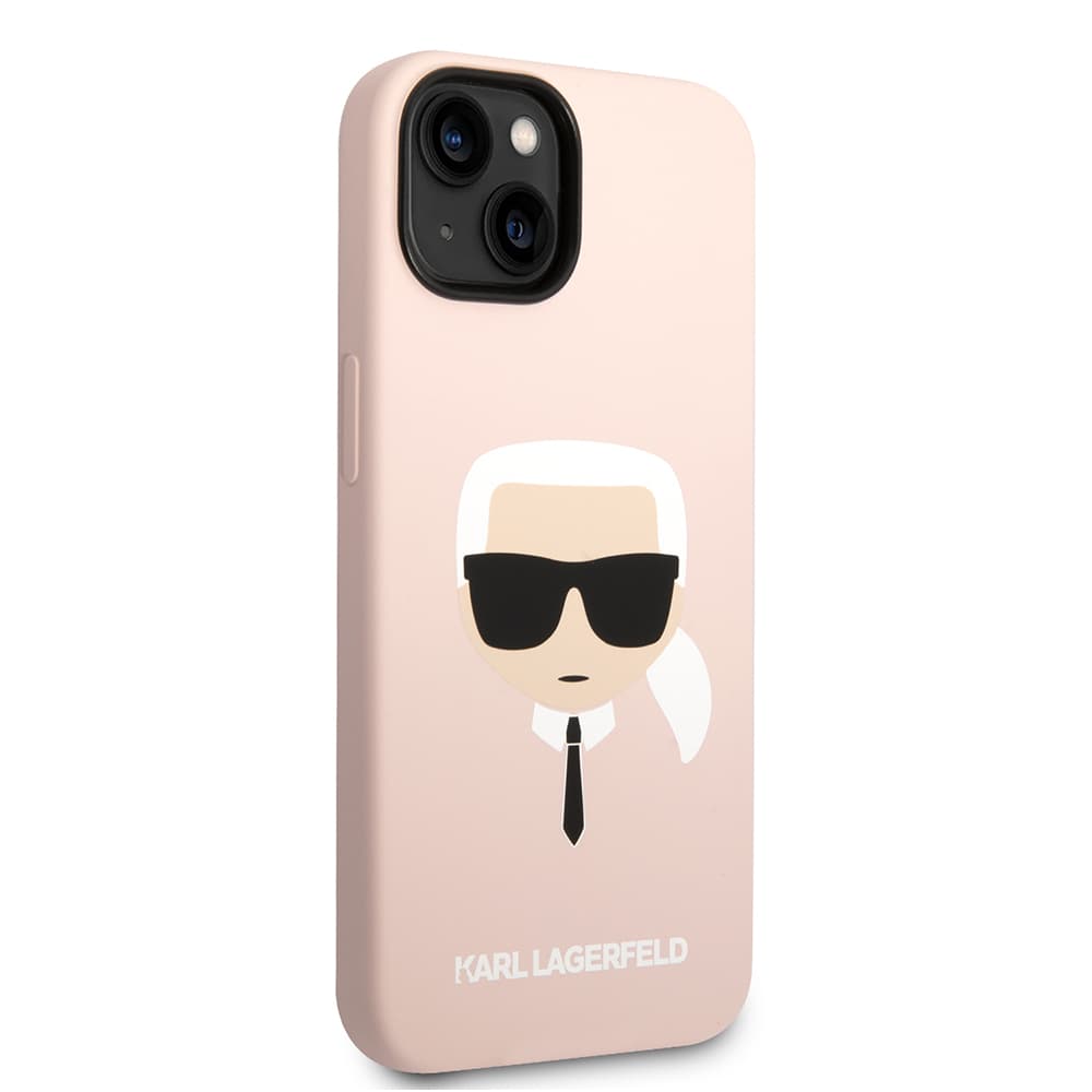 Karl Lagerfeld Silicone MagSafe iPhone 14 Plus světle růžová Karlova hlava - náhled 4
