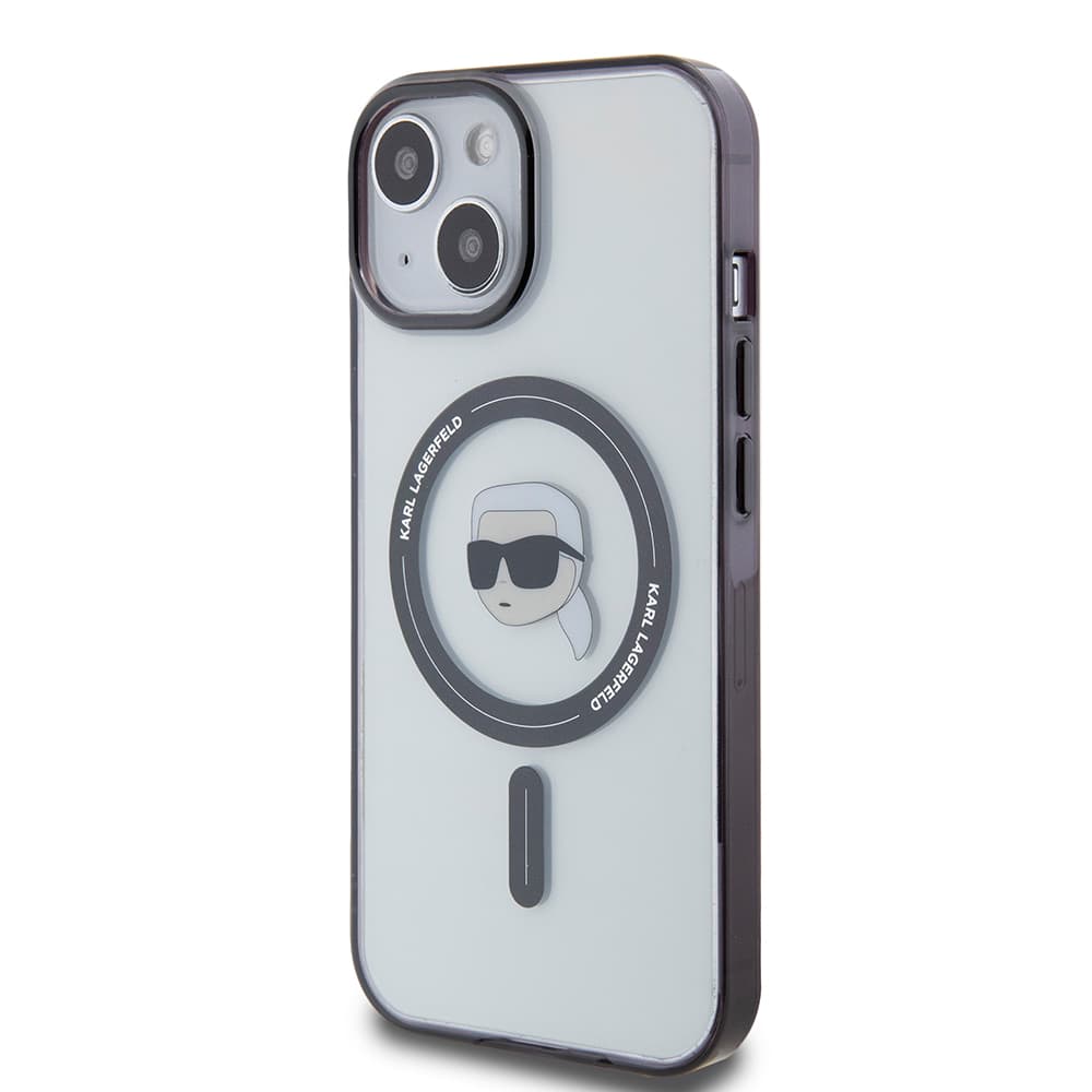 Karl Lagerfeld IML MagSafe iPhone 15 průhledný Karlova hlava - náhled 4