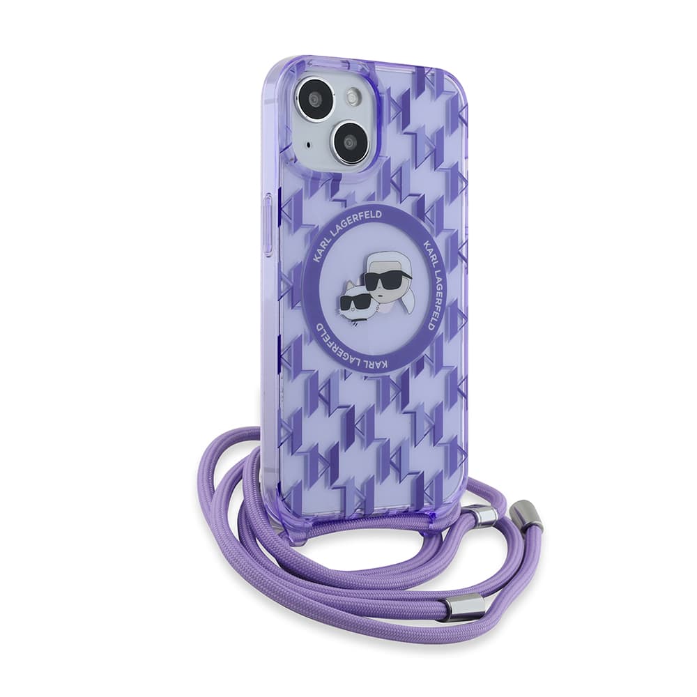 Karl Lagerfeld IML Crossbody MagSafe iPhone 15 fialová Mono Karl&amp;Choupette - náhled 4