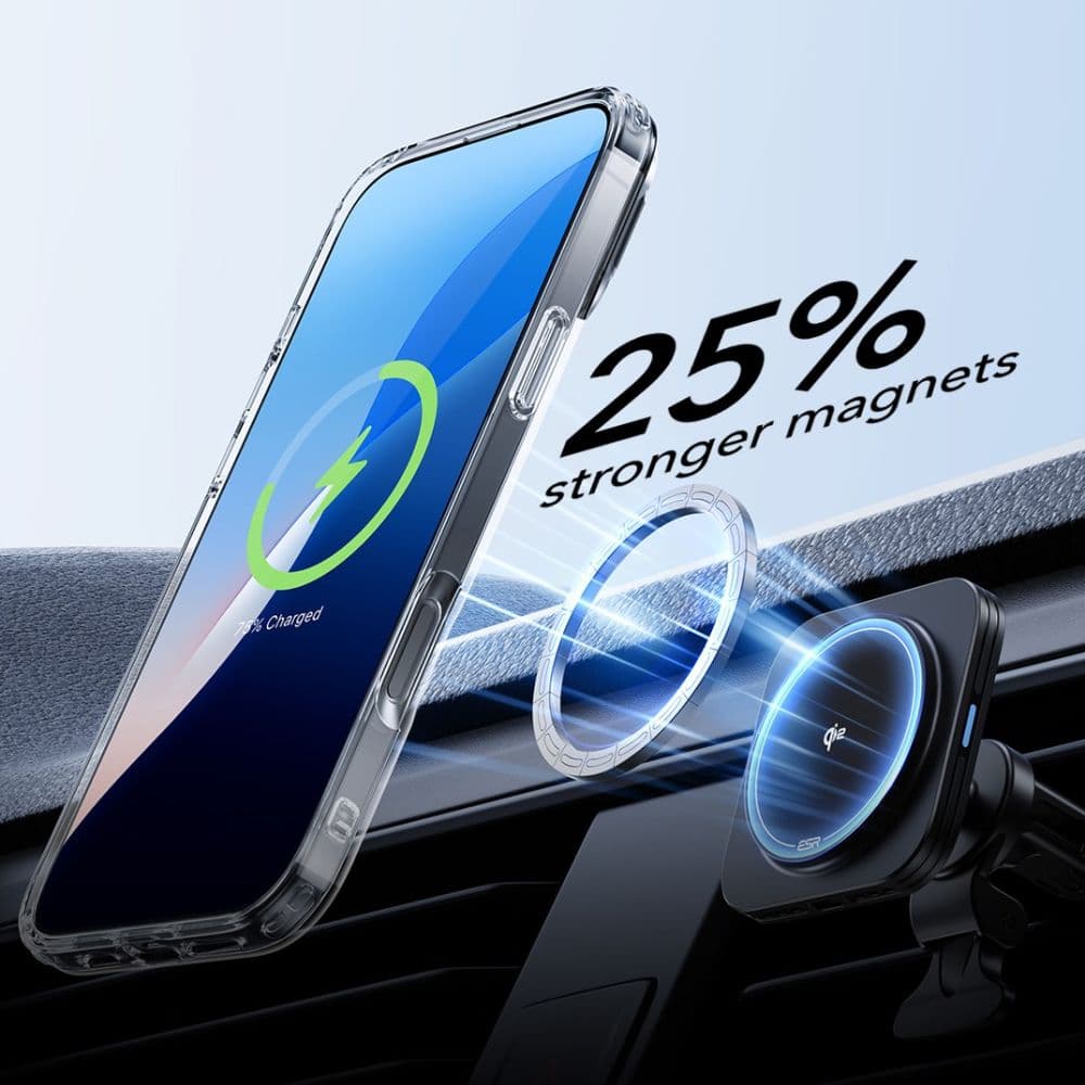 ESR Classic Hybrid HaloLock Kickstand s tvrzeným sklem iPhone 16 čirý - náhled 4