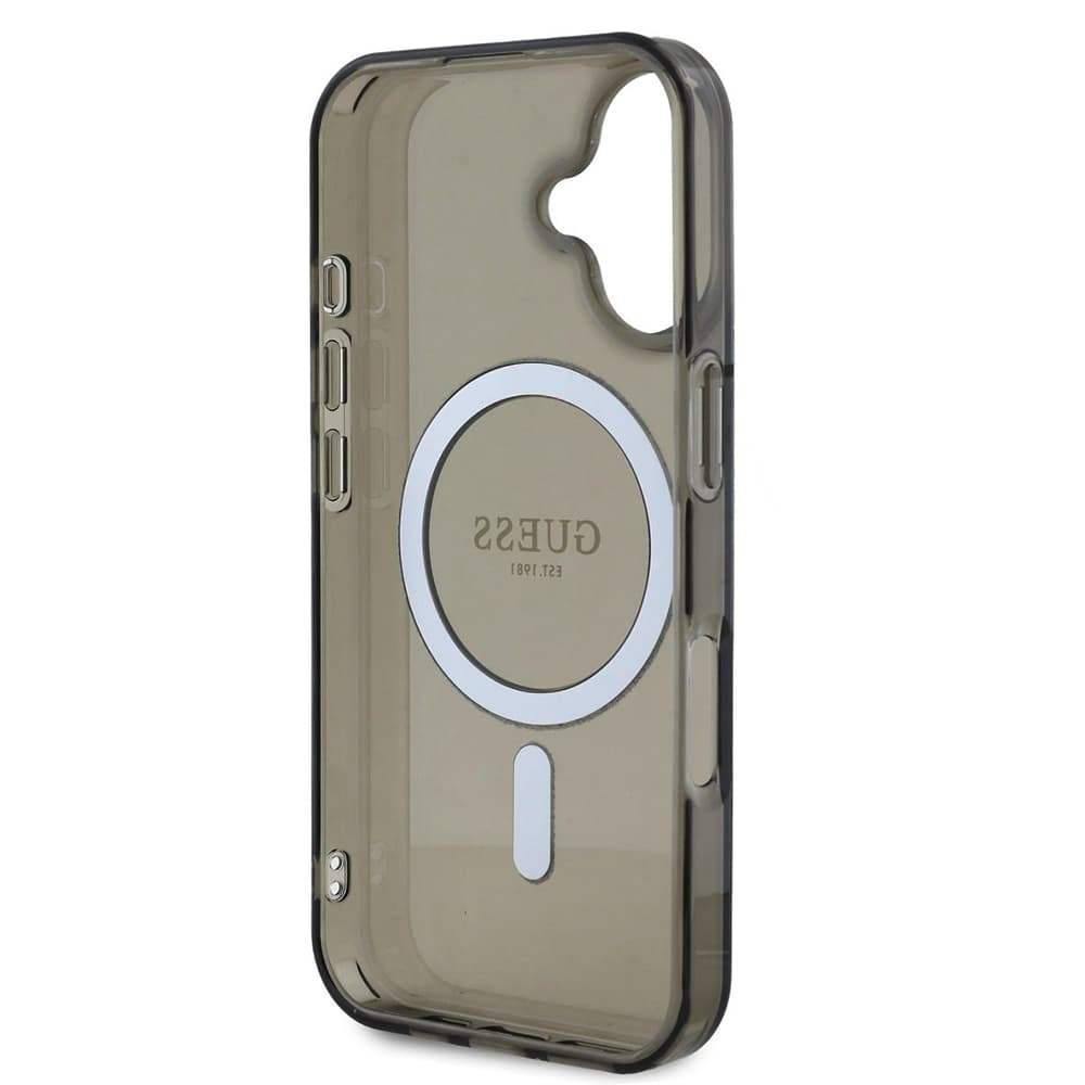 Guess IML Glitter Circle MagSafe GUHMP16SHFGEREK iPhone 16 černá - náhled 4