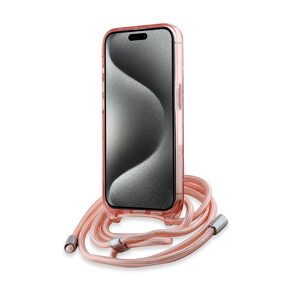 Karl Lagerfeld IML Crossbody MagSafe iPhone 15 Pro růžový monogram Karl&amp;Choupette Head - náhled 4