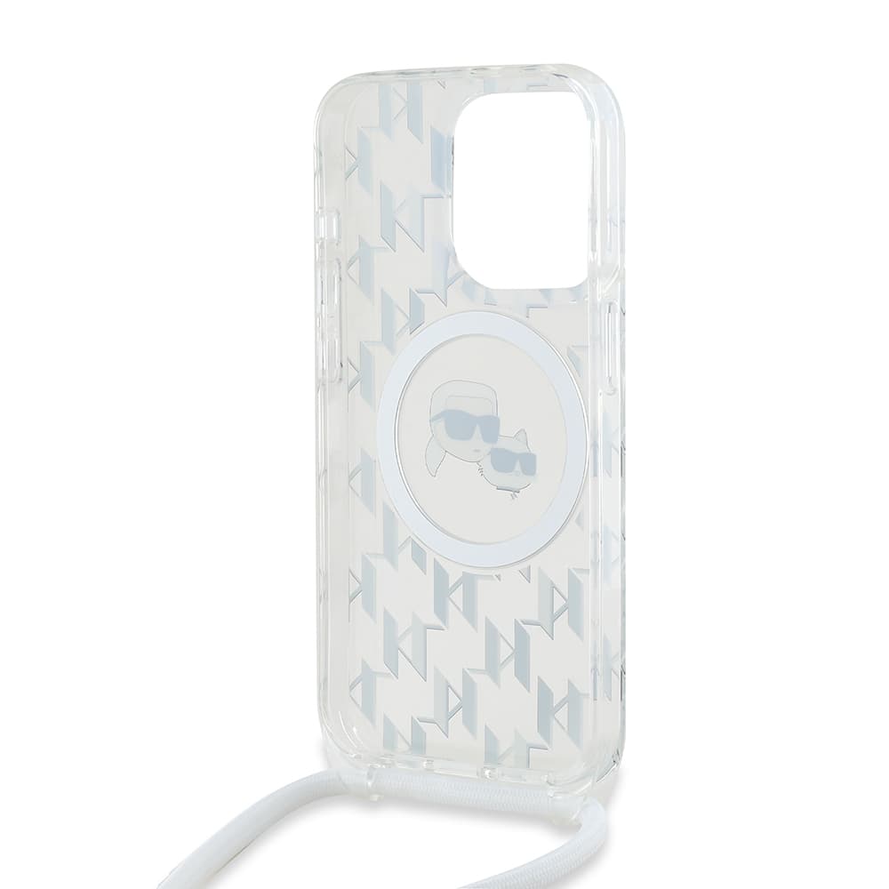 Karl Lagerfeld IML Crossbody MagSafe iPhone 15 Pro průhledný monogram Karl&amp;Choupette Head - náhled 4