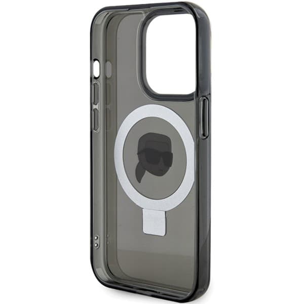 Karl Lagerfeld Hardcase Ring Stand MagSafe iPhone 15 Pro Karl Head černá - náhled 4