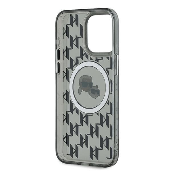Karl Lagerfeld IML MagSafe iPhone 15 Pro Monogram Karl&amp;Choupette Head černá - náhled 4