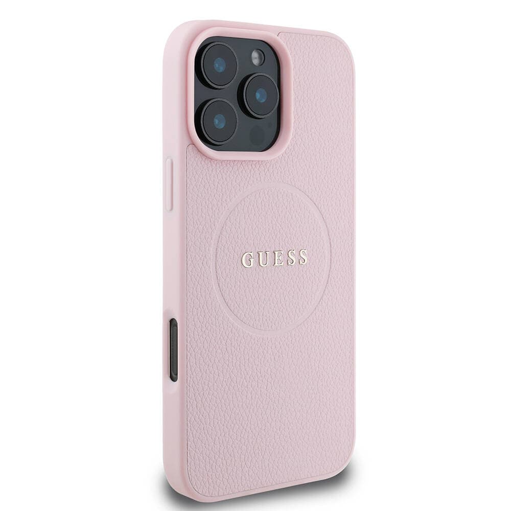 Guess Grained Gold Ring MagSafe iPhone 16 Pro růžová - náhled 4