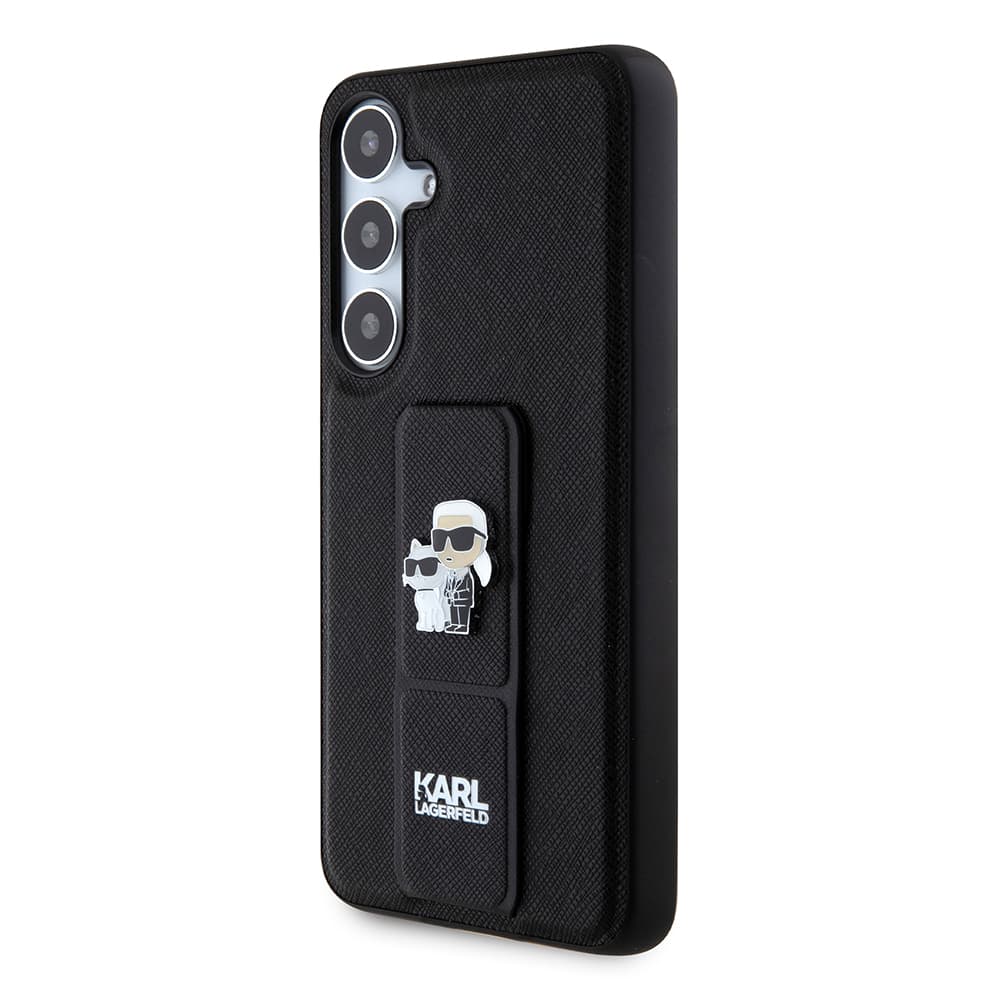 Karl Lagerfeld Saffiano Gripstand Samsung Galaxy S24 Plus Karl&amp;Choupette Black - náhled 4