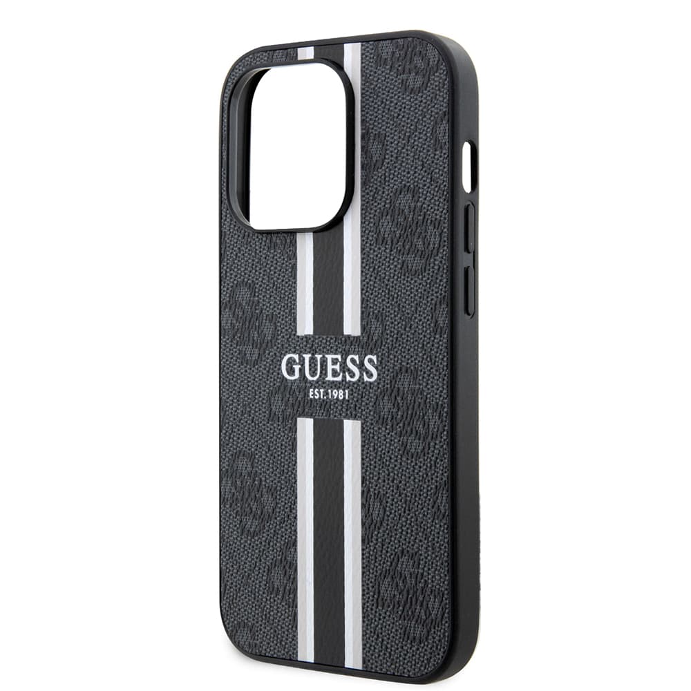 Guess Hardcase 4G Printed Stripes MagSafe iPhone 15 Pro Max černá - náhled 4