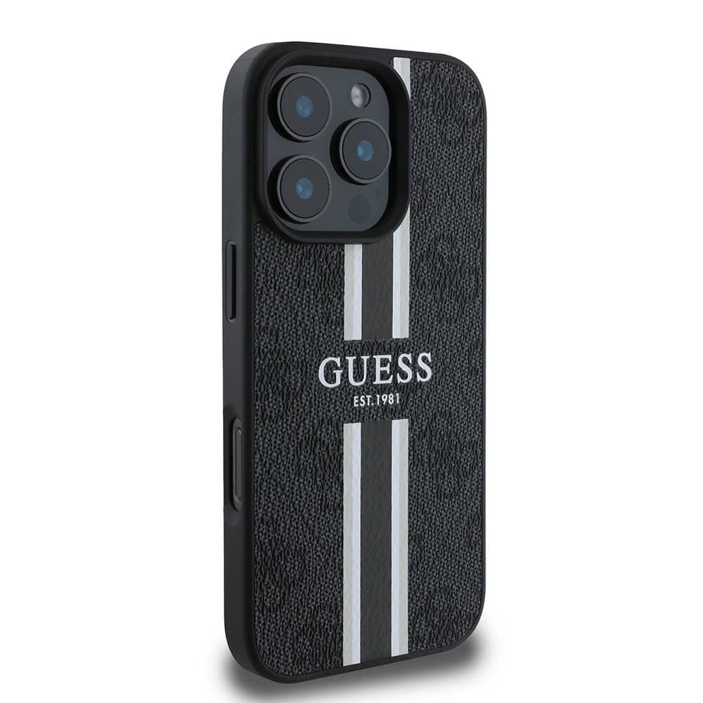 Guess Hardcase 4G Printed Stripes MagSafe iPhone 16 Pro Černá - náhled 4