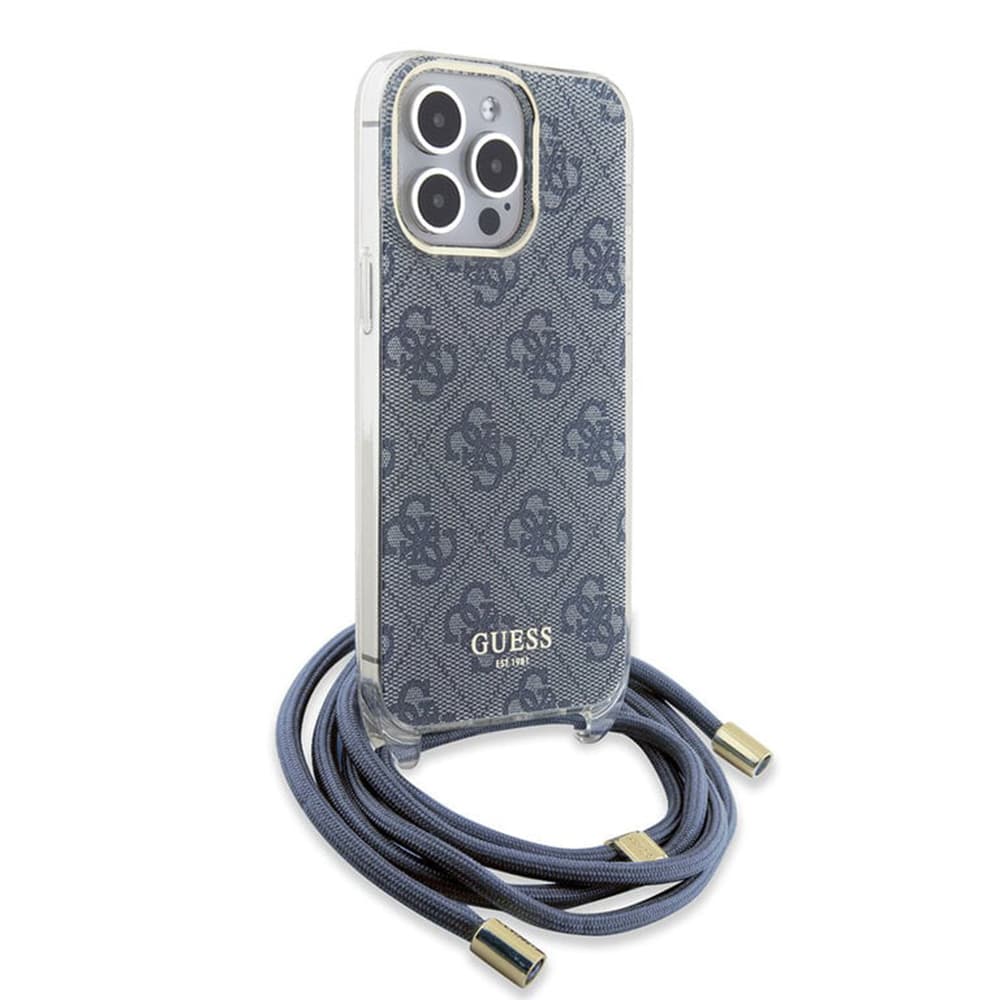 Guess Crossbody Cord 4G Print GUHCP15LHC4SEB iPhone 15 Pro Modrá - náhled 4