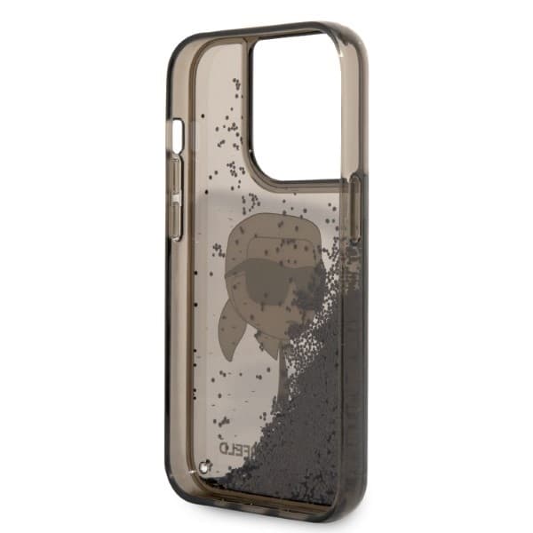 Karl Lagerfeld Hardcase Glitter iPhone 14 Pro Karl Head růžová - náhled 4