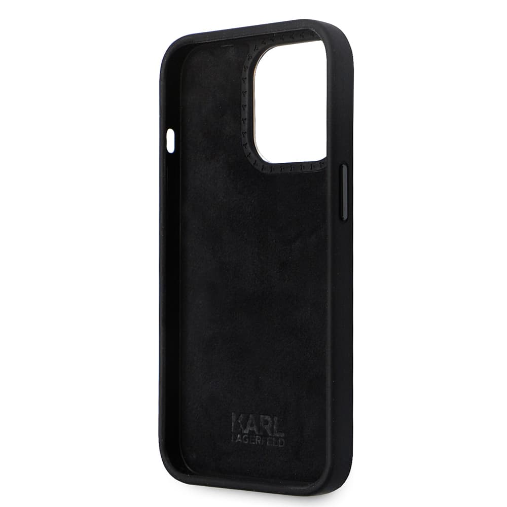 Karl Lagerfeld Silicone pouzdro iPhone 14 Pro Choupette Metal Pin růžová - náhled 4