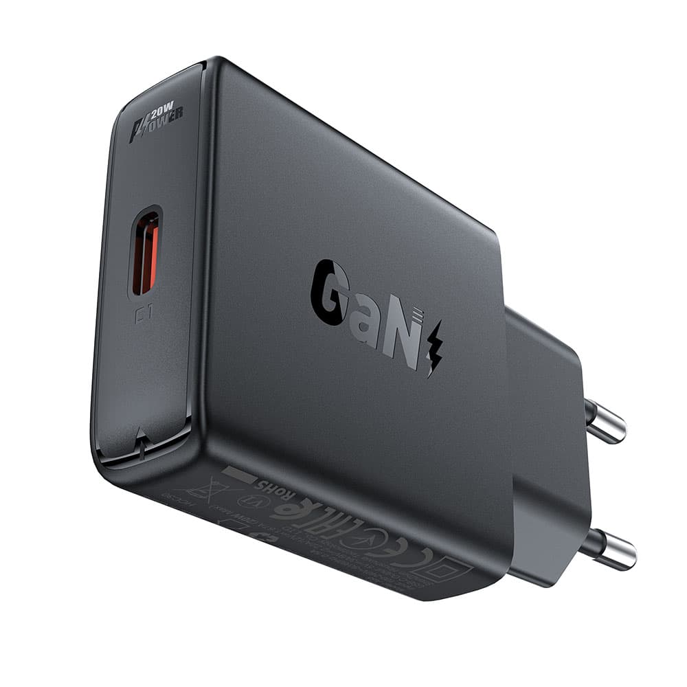 Acefast Wall Charger A65 Type-C GaN Technology 20W Power Delivery černá - náhled 4