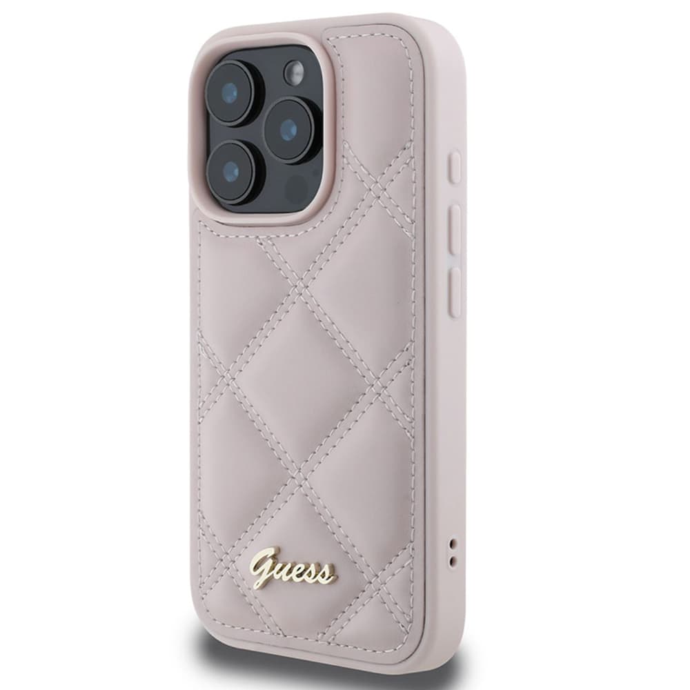 Guess Quilted Metal Logo GUHCP16LPSQSQSP iPhone 16 Pro růžová - náhled 4