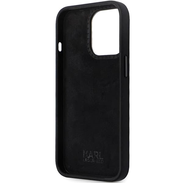 Karl Lagerfeld Silicone pouzdro iPhone 14 Pro Max Ikonik Metal Pin růžové - náhled 4