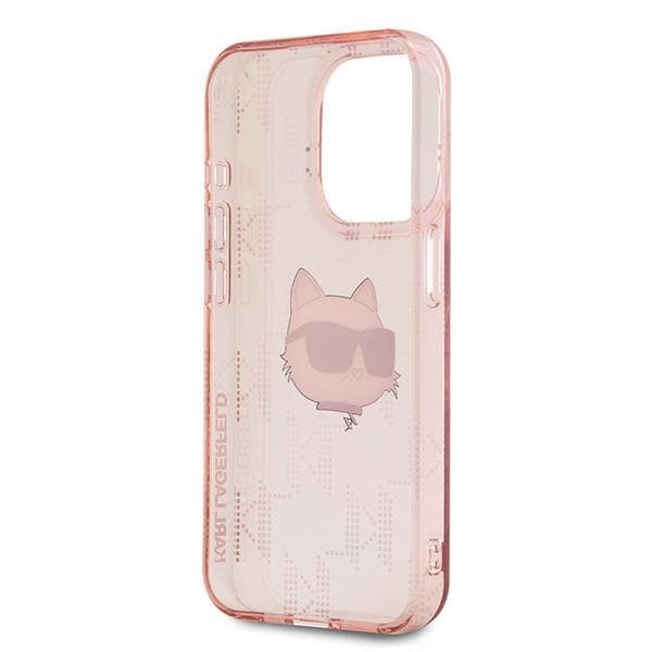 Karl Lagerfeld IML Luxury iPhone 15 Pro růžová Choupette Head&amp;Monogram - náhled 4
