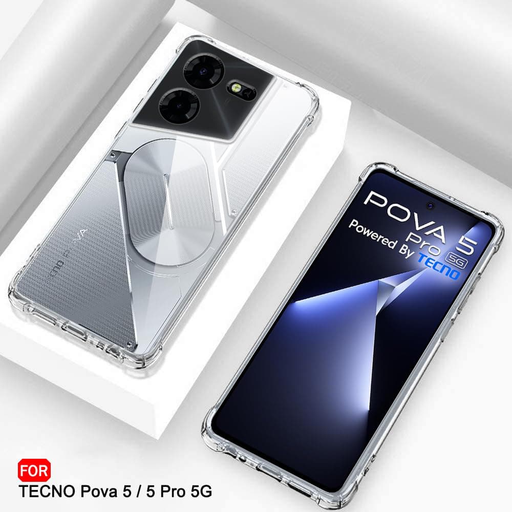 Techsuit nárazuvzdorný čirý silikon Tecno Pova 5 Pro průhledný - náhled 4