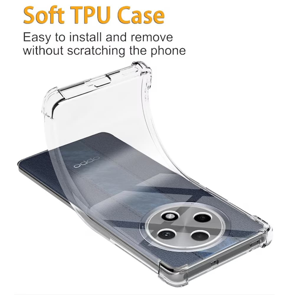 Techsuit nárazuvzdorný průhledný silikon pro Oppo Reno12 F Reno12 FS průhledný - náhled 4