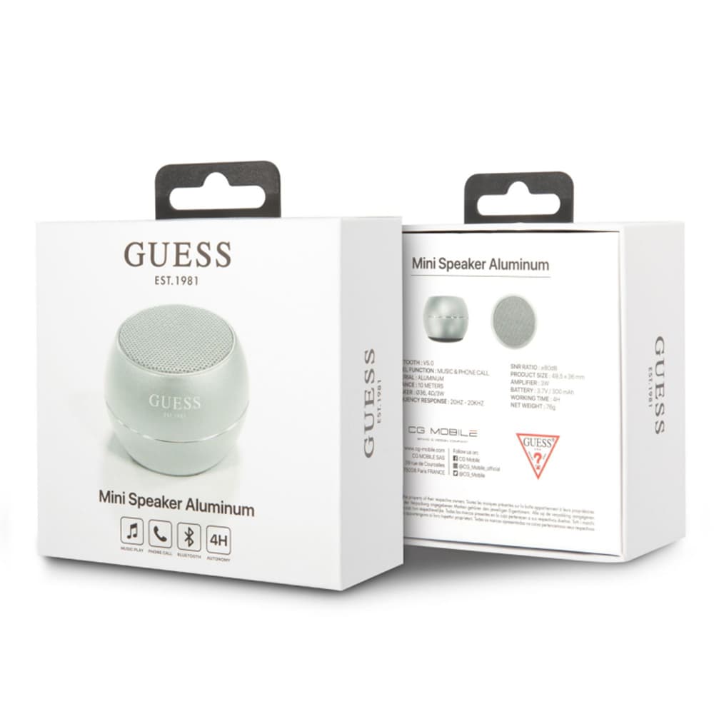 Guess Wireless Mini Speaker Bluetooth 5.0 3W 300mAh 4H Šedý - náhled 4