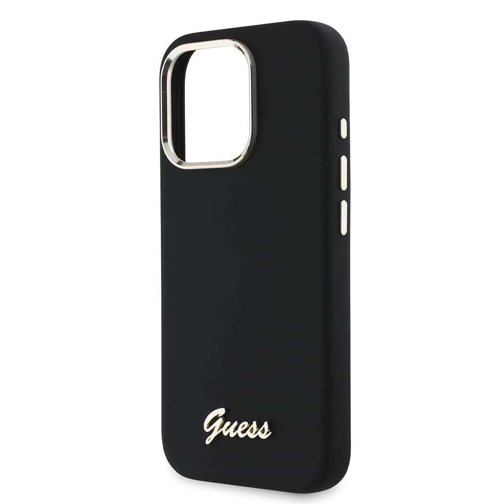 Guess Silicone Script Metal Logo &amp; Frame GUHCP16LSMBSLK iPhone 16 Pro černá - náhled 4
