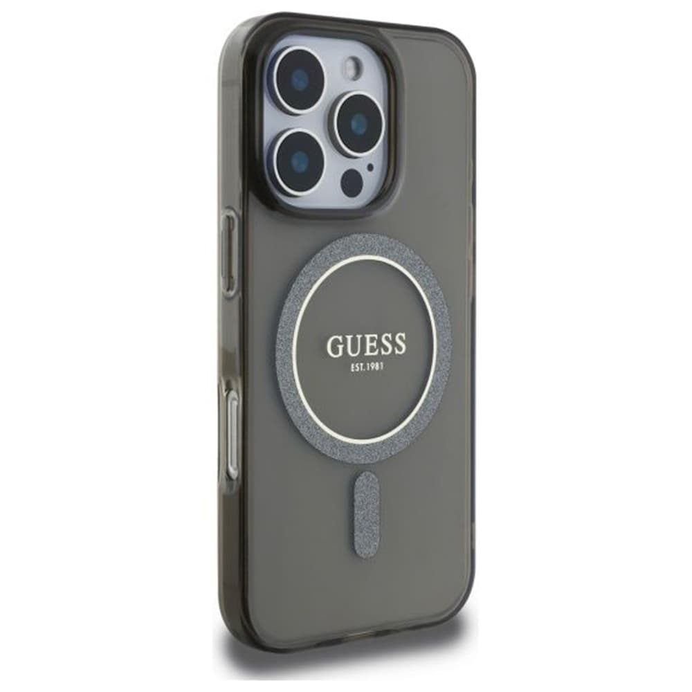 Guess IML Glitter Circle MagSafe GUHMP16LHFGEREK iPhone 16 Pro černá - náhled 4