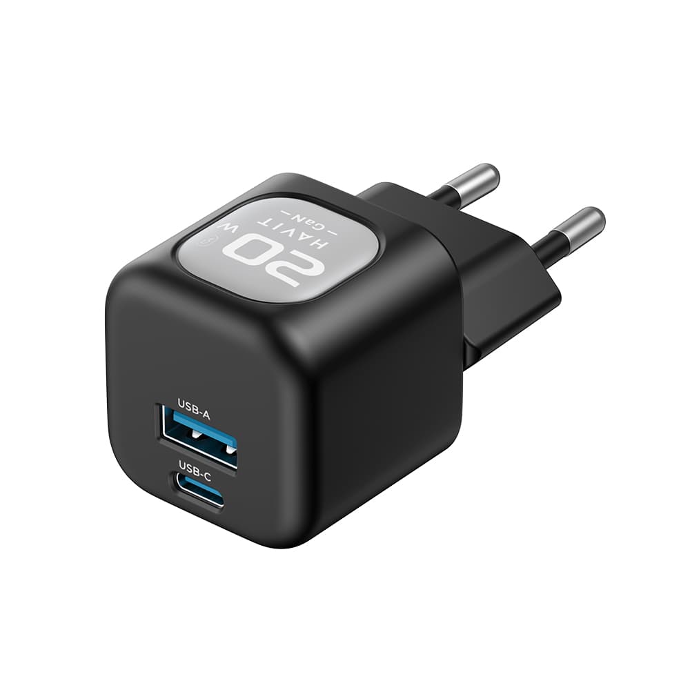 Havit Wall Charger UC220 EU USB Type-C GaN 20W černá šedá - náhled 4
