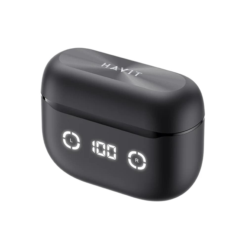 Havit bezdrátová sluchátka TW984 Bluetooth 5.4 ANC digitální displej černá - náhled 4