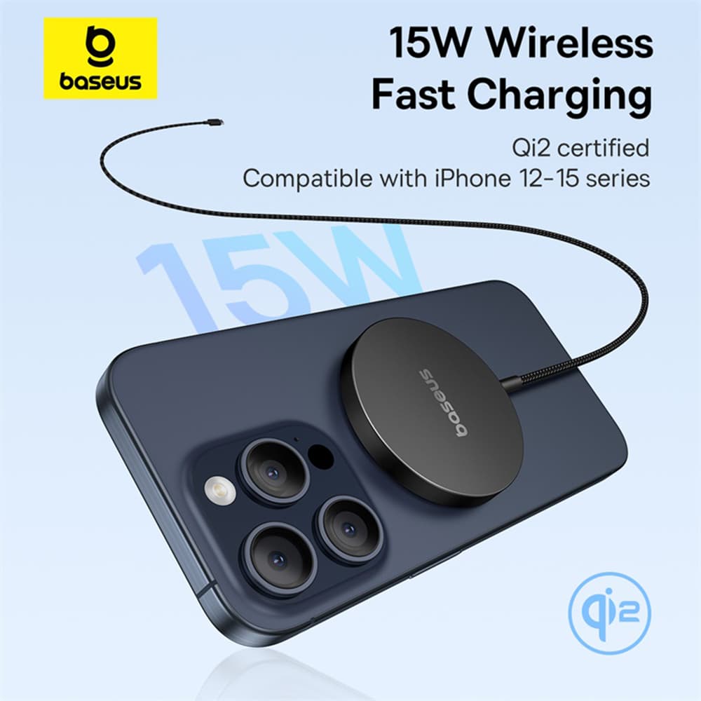 Baseus Magnetic Wireless Charger Simple Mini4 Air 15W černá - náhled 4