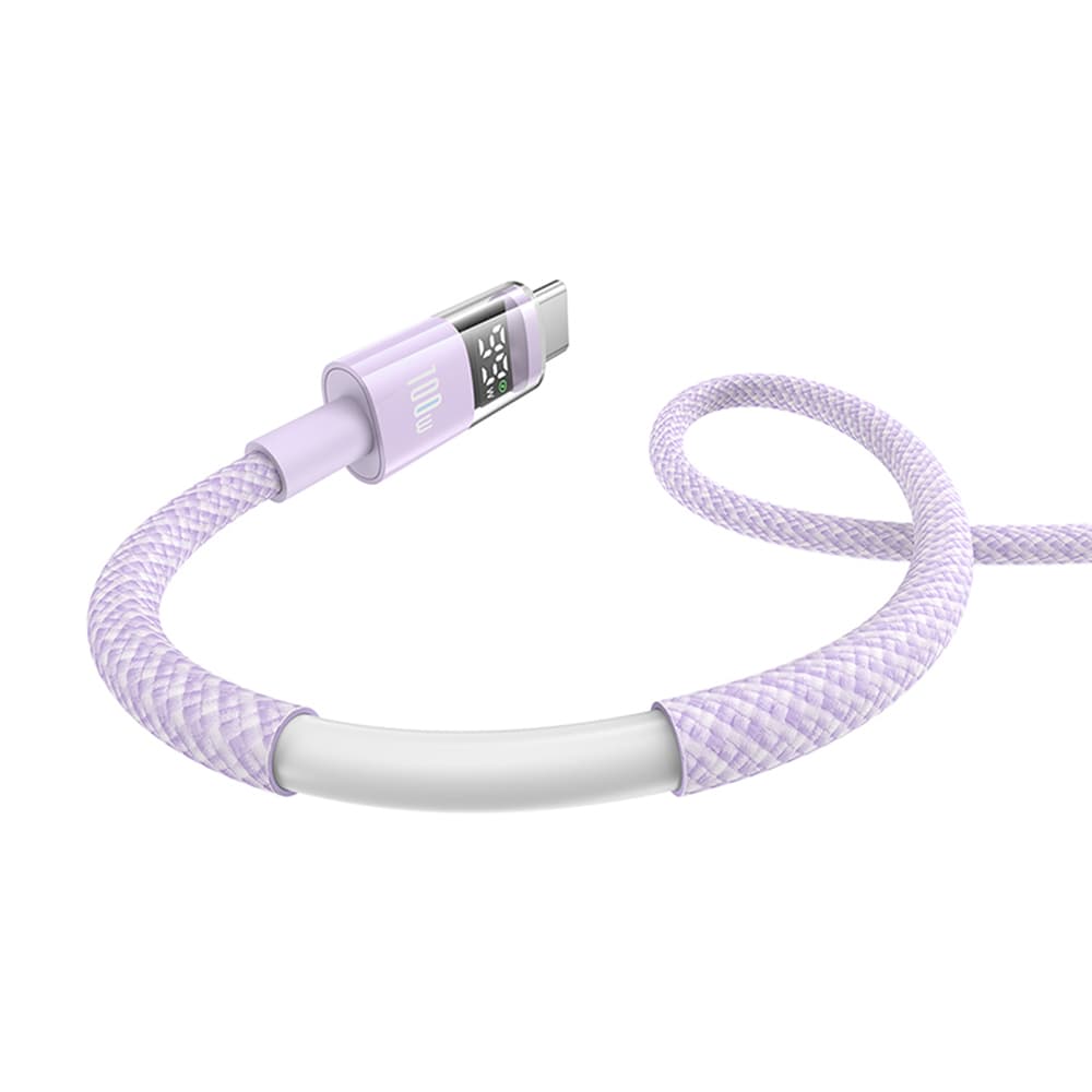 Baseus Data Cable Display 2 Rychlonabíjecí Type-C na Type-C 100W 1m Fialová - náhled 4