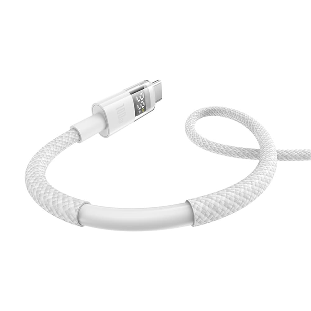 Baseus Data Cable Display 2 USB na Type-C Digitální Displej 100W 2m Měsíční Bílá - náhled 4