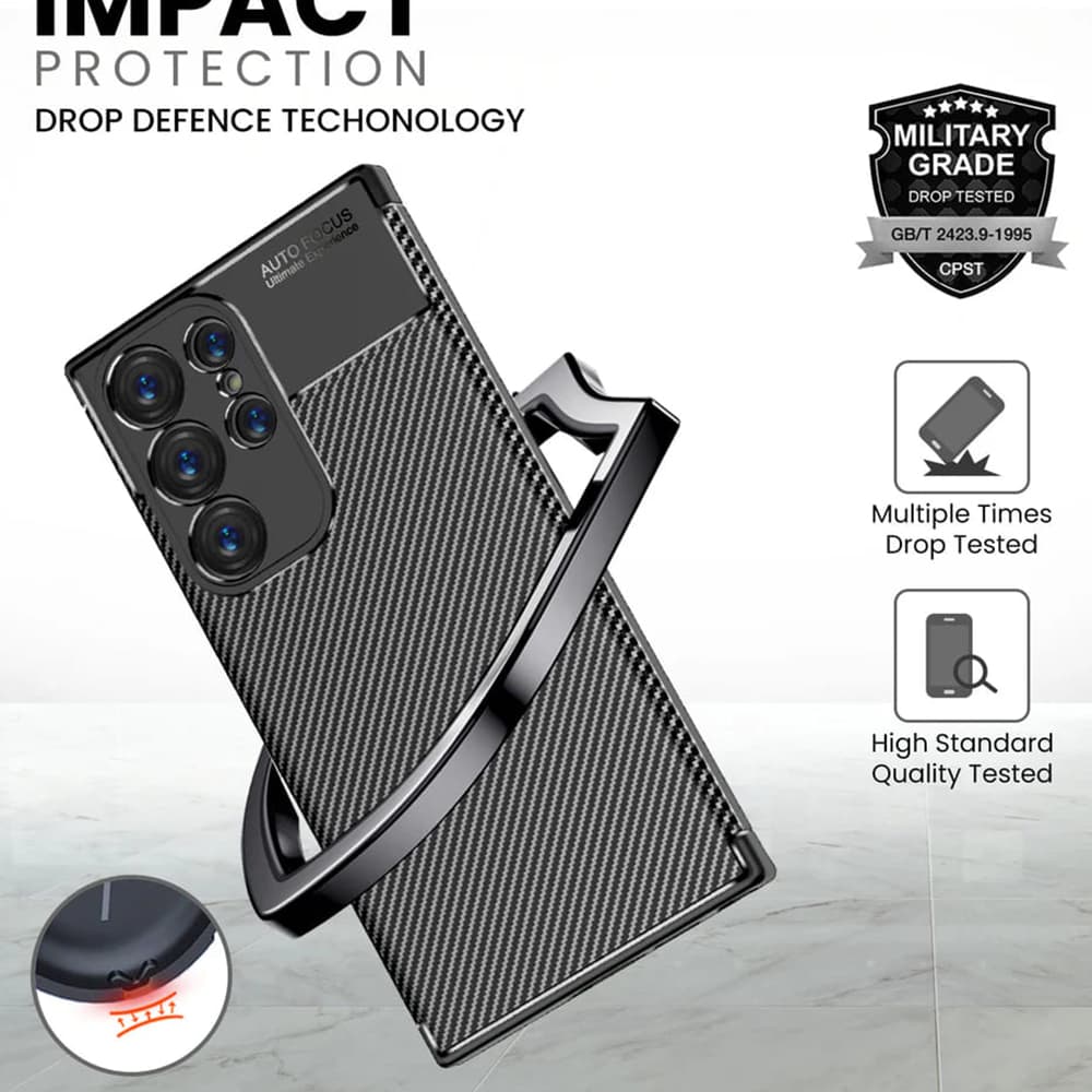 Techsuit CarbonFiber pro Samsung Galaxy S25 Ultra černá - náhled 4
