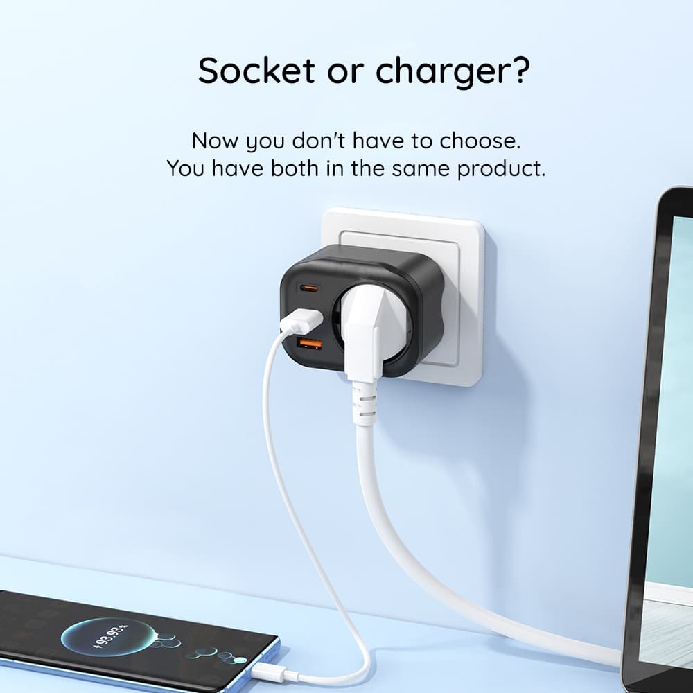 Havit Wall Charger UC142 EU EU zásuvka 2x Type-C USB 30W černá - náhled 4