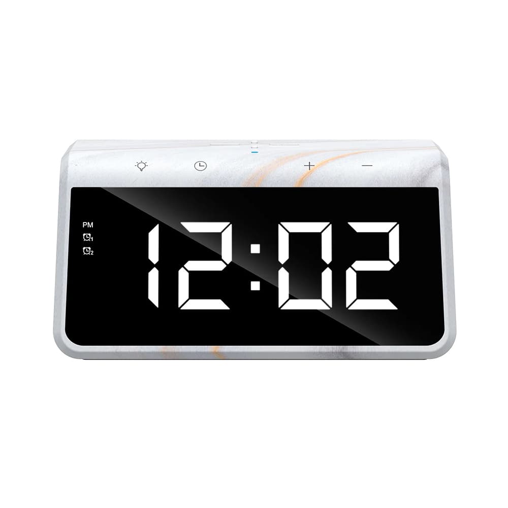 Havit Desk Phone Wireless Charger W320 s digitálními hodinami RGB LED světlem 15W mramor - náhled 4