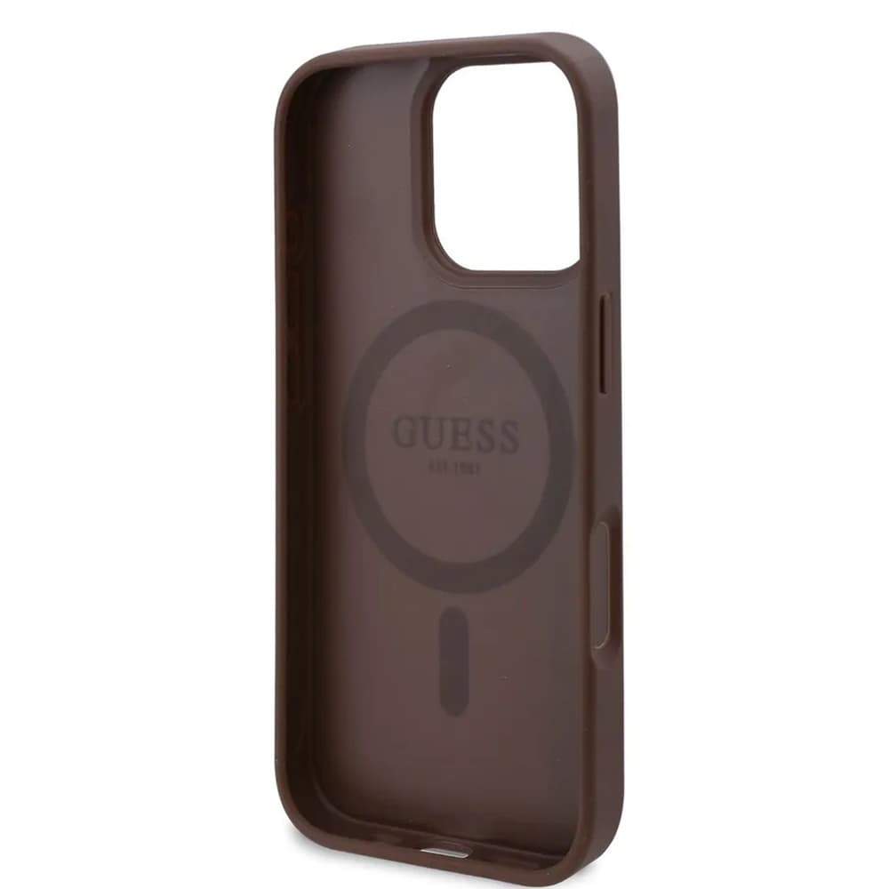Guess Hardcase 4G Flower Print MagSafe iPhone 16 Pro Max hnědý - náhled 4
