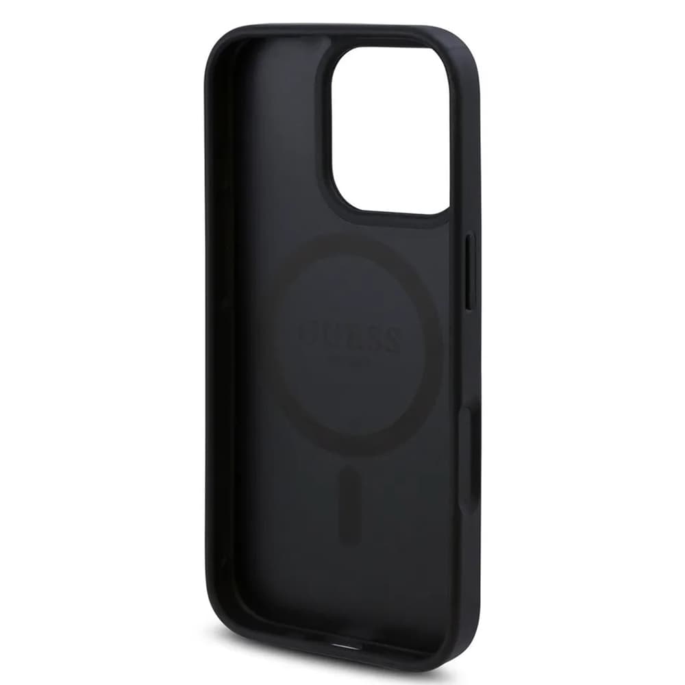 Guess Hardcase 4G Flower Print MagSafe iPhone 16 Pro černá - náhled 4