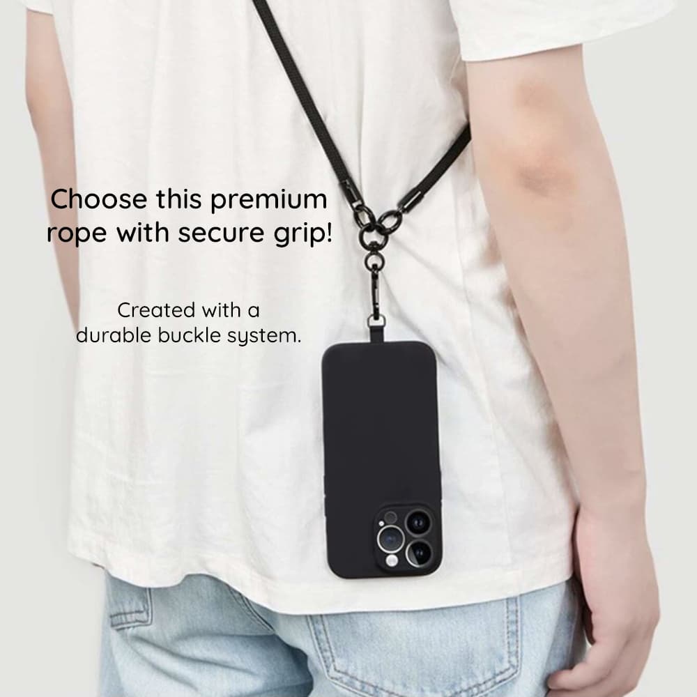 Techsuit Rope Crossbody Strap RCS1-08 pro telefony karabina nylon nastavitelný champagne mist - náhled 4