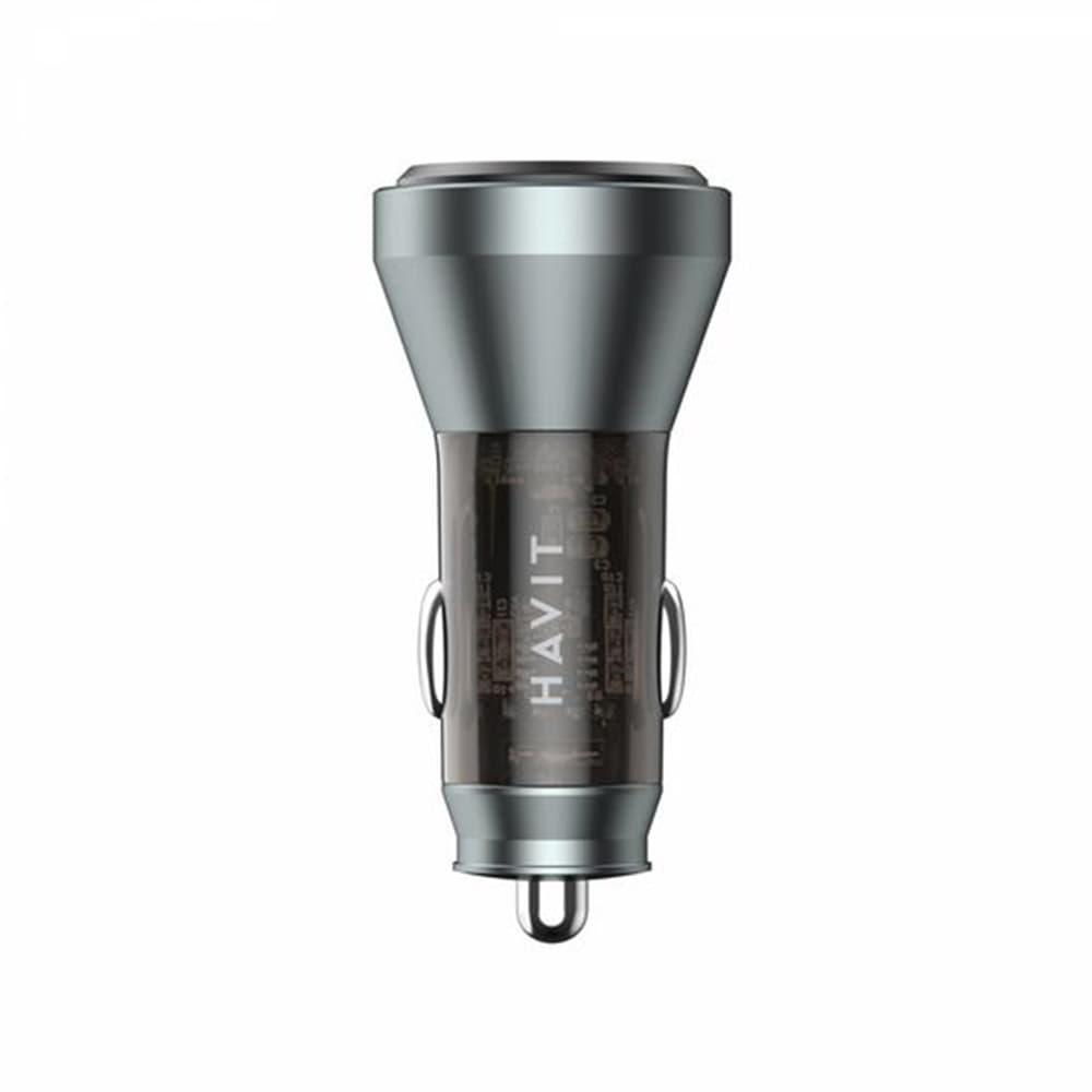 Havit Car Charger CC2017 Type-C USB 45W 3A Viditelný vnitřní design černá modrá - náhled 4
