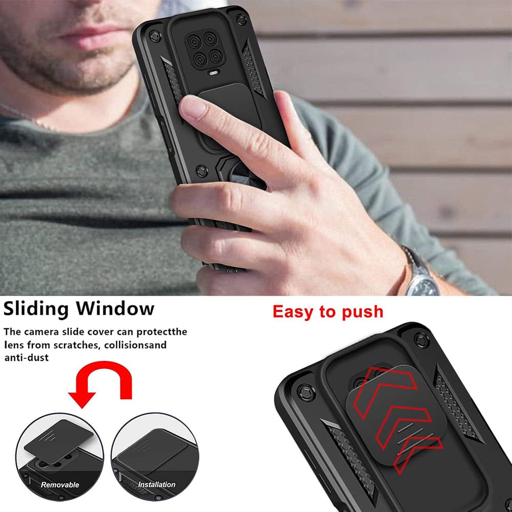 Techsuit CamShield Series pouzdro pro Xiaomi Redmi Note 9S/9 Pro/9 Pro Max černé - náhled 4