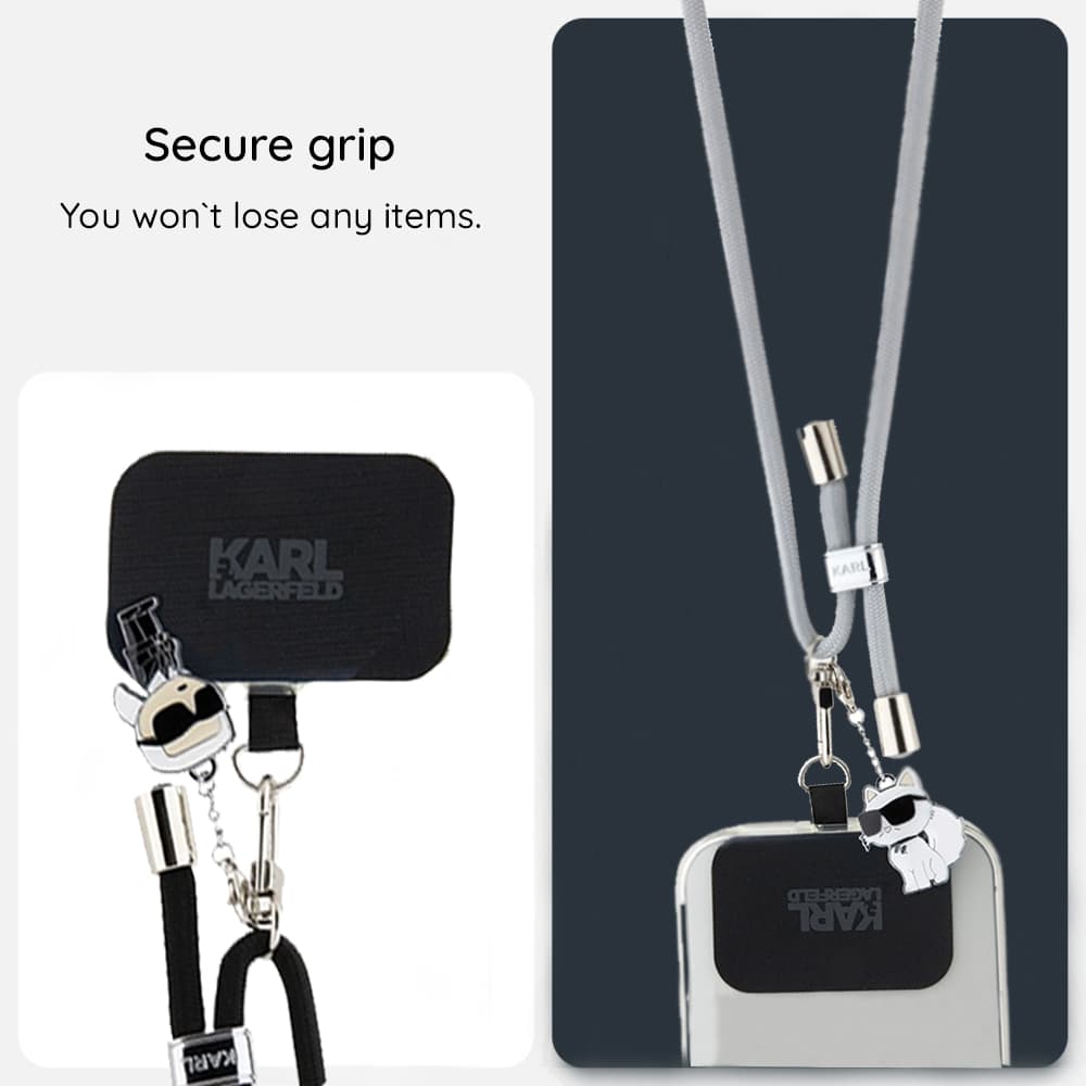 Karl Lagerfeld Crossbody Cord KLUCNMSCKIK Universal Nylon 150cm Ikonik černá - náhled 4