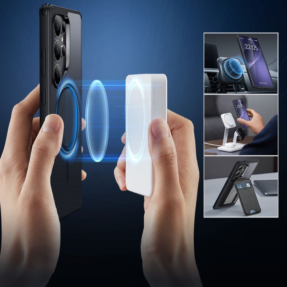 ESR Classic Hybrid HaloLock pro Samsung Galaxy S25 Ultra v matné černé - náhled 4