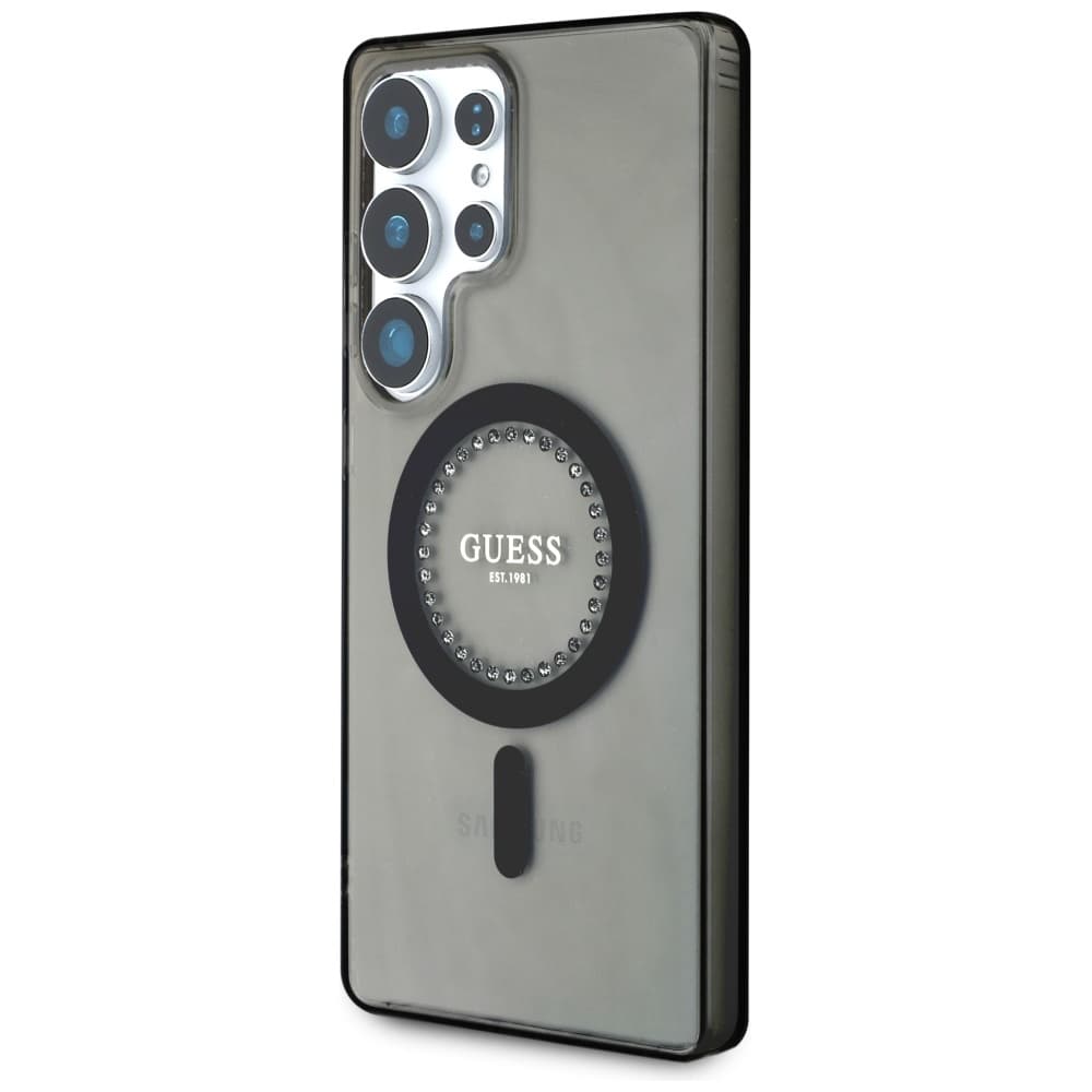 Guess IML Rhinestones MagSafe GUHMS25LPFTDTEK pro Samsung Galaxy S25 Ultra černá - náhled 4