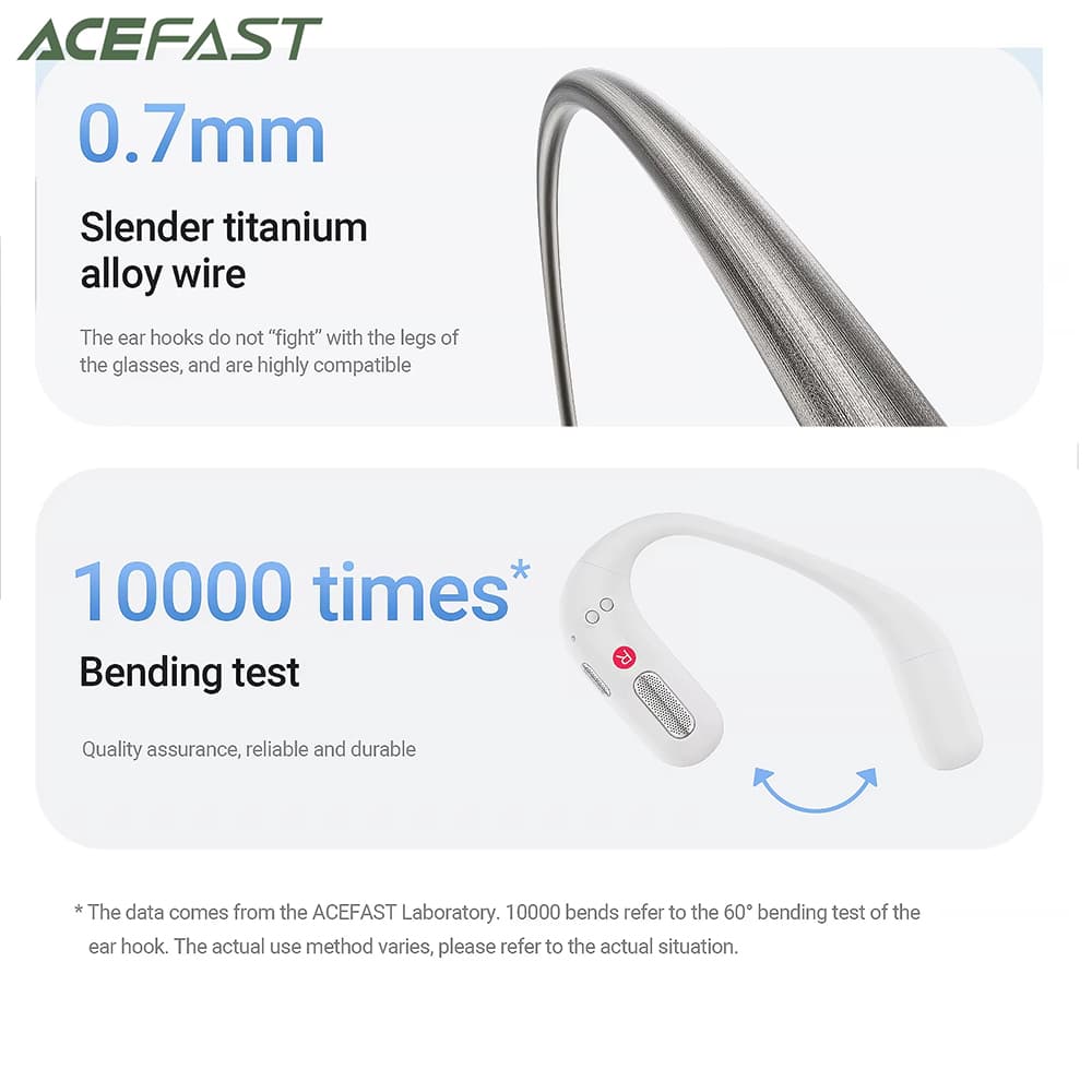 Acefast bezdrátová sluchátka FA002 pro sport Bluetooth V5.3 IP54 500mAh bílá - náhled 4