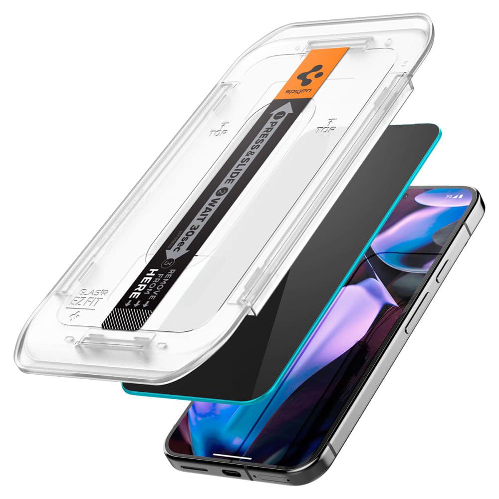 Spigen Glas.tR EZ-FIT (2 ks) Google Pixel 9 / 9 Pro Privacy černá - náhled 4