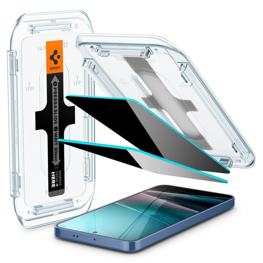 Spigen Glas.tR EZ-FIT HD 2 ks Samsung Galaxy S24 Plus S25 Plus Privacy - náhled 4