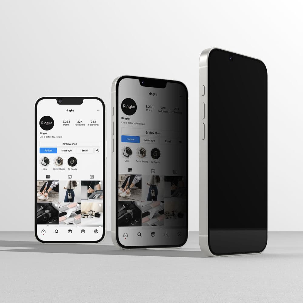 Ringke Easy Slide Privacy tvrzené sklo (2 ks) iPhone 16e černá - náhled 4