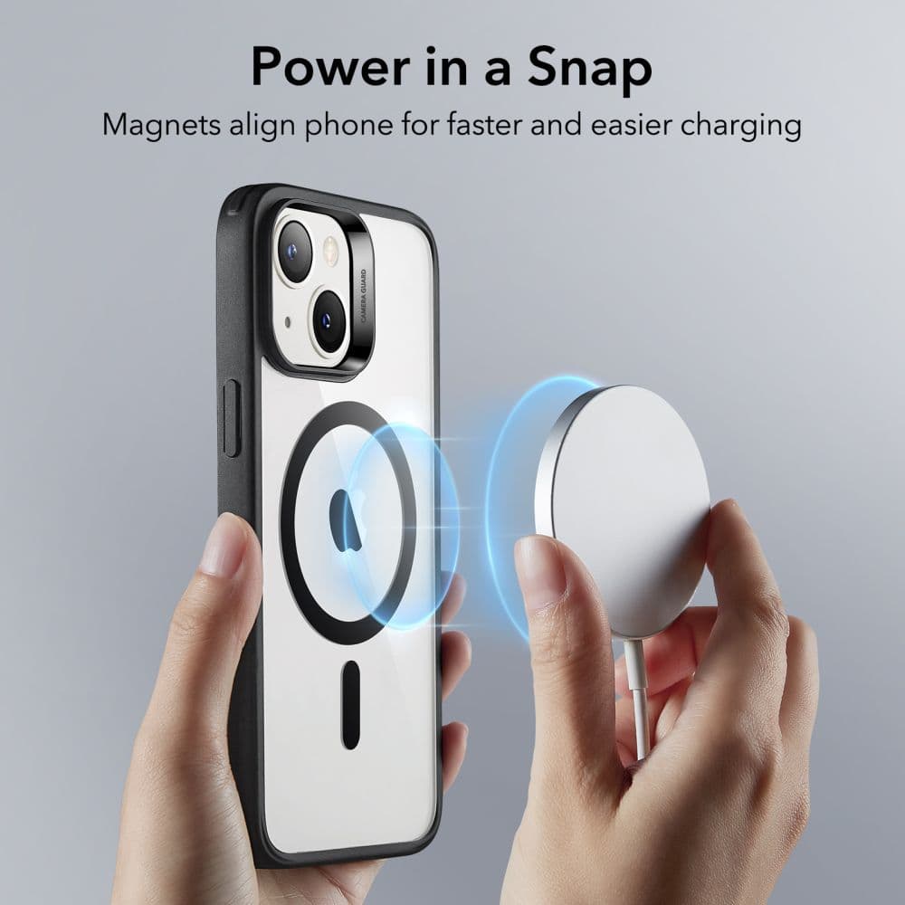 ESR Klasický Hybrid HaloLock iPhone 14 iPhone 13 Průhledná Černá - náhled 4